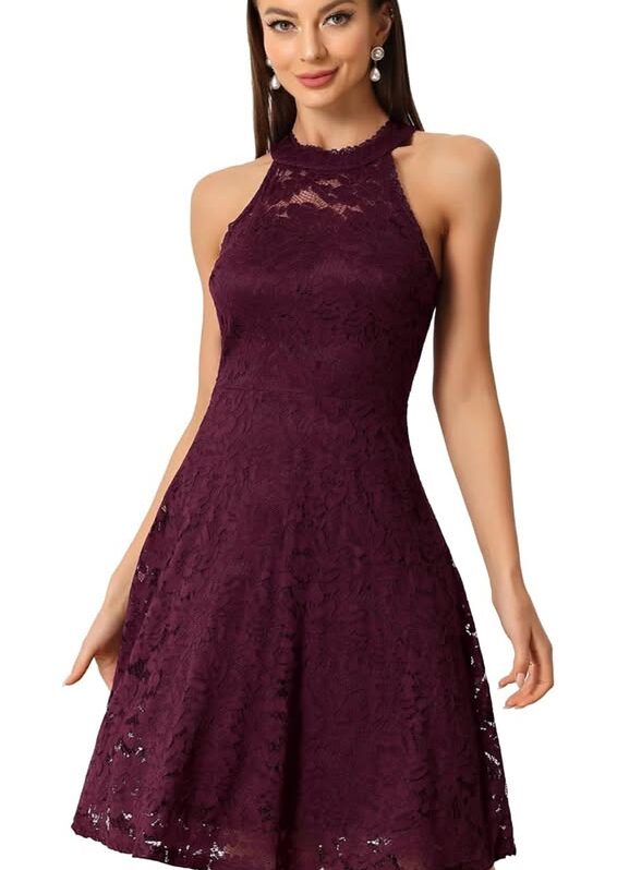 Vestido de cóctel de encaje para mujer, elegante vestido de fiesta