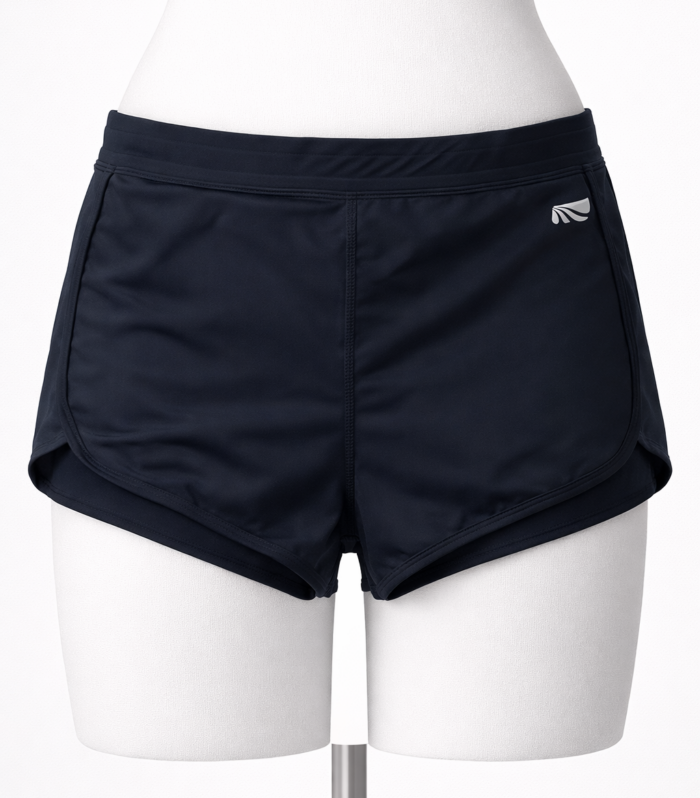 Short deportivo azul marino para mujer con diseño cómodo y tela ligera ideal para ejercicio y actividades deportivas